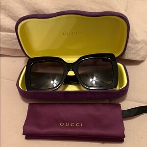 Gucci Black Sunglasses with Purple Case